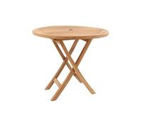 Meja Mesa De Jardín De Teca Redonda Plegable De 80 cm