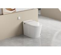 MEJE Inodoro automático inteligente con asiento de inodoro con calefacción, doble descarga integrada, drenaje de pared, lavado de pies, calefacción de asiento, mando a distancia, luz nocturna, color