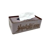 MEJORADA 03675 Caja de pañuelos metálica vintage 21.5×11.5×7cm - Diseño retro decorativo para hogar, baño, coche u oficina