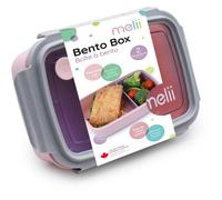 Melii Bento Box fiambrera Pink, Purple, Gray 880 ml
