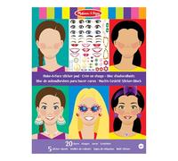 Melissa & Doug - Bloc de Pegatinas Infantiles para Hacer Caras: 20 Caras y 5 Hojas de Pegatinas Reutilizables - Manualidades Niñas - Regalo Niña 3 años + - Stickers Infantiles - Certificados FSC