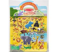 Melissa & Doug - Bloc de Pegatinas Infantiles Safari: 42 Pegatinas Reutilizables para Pegar en Fondo de Naturaleza - Manualidades Niños, Regalo Niño 3 años + - Stickers Infantiles - Certificados FSC