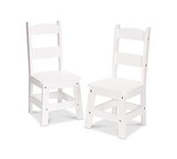 Melissa & Doug - Sillas de madera sólida, sillas infantiles, muebles acabados en blanco para el cuarto de juego