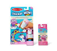 Melissa & Doug - Sticker Wow! Estampador De Pegatinas Infantiles Forma De Unicornio | Manualidades Niños Con 300 Pegatinas Reutilizables | Sticker Book 24 Páginas | Regalo Niña 3 Años O Más