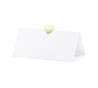 Mellilu – Marcas de cartón – 10 x 5 cm – blanco y dorado