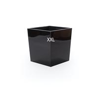 MELTOM Maceta Cuadrada Negra Brillante con Maceta 38 x 38 x H 42 cm Negro | Medidas 38,5 x 38,5 x H 41,5 cm · 53 litros · plástico ligero y resistente · interior y exterior