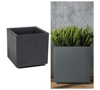MELTOM Macetero cuadrado con ruedas, muy decorativo, tamaño XL/diámetro x alto: 39 x 39,4 cm, antracita