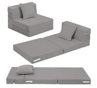 MeMoreCool Sofá cama para niños, silla de pana para niños, sofá modular de juegos para bebés, sofá plegable para niños, colchón convertible para sala de juegos, color gris