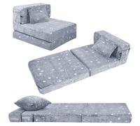 MeMoreCool Sofá Cama Plegable Tri para Niños - Colchón Brillante, Futón, Cama de Suelo para Sala