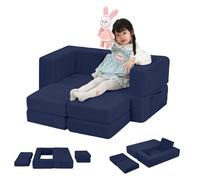 MeMoreCool Sofá infantil de pana, sofá de juegos, bloques de construcción de espuma, sofá plegable que brilla en la oscuridad, muebles de dormitorio, minisofá modular para sala de juegos, bloques de