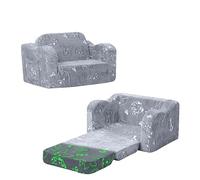 MeMoreCool Sofá Infantil Plegable, sofá Infantil, sofá Cama 2 en 1, sillón Infantil, Mini sofá para la habitación de los niños, Elegante sofá de Juego para niñas y niños, Perro Gris