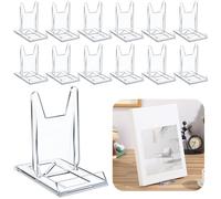 Memorywuu Paquete de 12 soportes acrílicos ajustables para libros, 4.2 pulgadas de alto