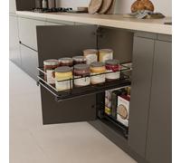 Menage Confort Bandeja extraíble para Mueble de Cocina Cesto, Metal, Acero Antracita, Ancho 562-568 mm