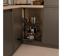 Menage Confort Bandeja semicircular para esquinero de Cocina, Ancho Puerta 500mm / Alto Producto 730-820mm, Acero Antracita