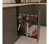 Menage Confort- Botellero extraíble para Mueble de Ancho 150mm- Acero Antracita