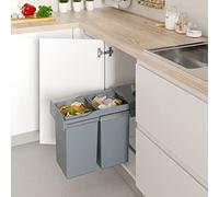 Menage Confort Cubo de basura extraíble para armario de cocina de ancho 255mm con 2 cubos de 14 litros