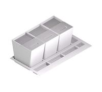 Menage Confort Cubo de Basura y Reciclaje para cajón de Cocina - Tapa de Acero Inoxidable, PP Blanco, 900 mm Ancho Mueble/Alto Producto mm 295