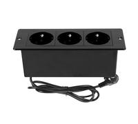 MENAYODA Enchufe empotrado en la mesa, 3 enchufes, enchufe múltiple para escritorio, para oficina, cocina (negro)