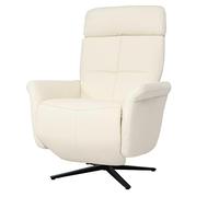 Mendler HWC-L10 - Sillón de relax (piel), color crema y blanco