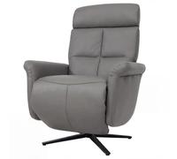 Mendler HWC-L10 - Sillón de relax (piel, giratorio), color gris oscuro