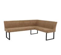 Mendler HWC-O82 - Banco esquinero (chenilla, metal Öko-Tex, 210 x 159 cm), color marrón claro