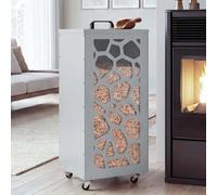 Mendler HWC-Q30 - Caja para pellets (86 x 37 x 37 cm), color blanco y gris claro