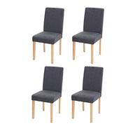 Mendler Juego de 4 sillas Littau, textil, gris antracita, patas claras