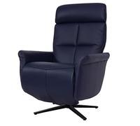 Mendler Sillón relax HWC-L10 de cuero - azul