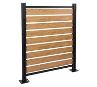 Mendler Valla de aluminio para cubos de basura HWC-K57, elemento básico de revestimiento para contenedores de basura, aspecto de madera, ampliable, 130 x 110 x 6 cm, color marrón claro