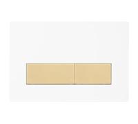 Mendorio Placa de Accionamiento WC, Compatible con Geberit, Sigma, UP300 y UP320, Función de Doble Descarga, Incluye Kit de Palanca y Marco. (Blanco Mate & Oro Mate Botón)