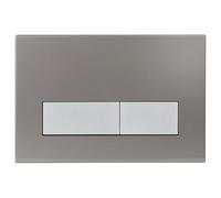 Mendorio Placa de Accionamiento WC, Compatible con Geberit, Sigma, UP300 y UP320, Función de Doble Descarga, Incluye Kit de Palanca y Marco. (Gris oscuro Mate& Plata Mate Botón)