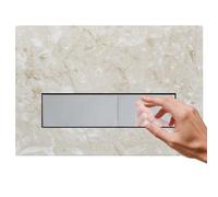 Mendorio Placa de Descarga WC Compatible con Geberit Duofix Sigma, Delta y Basic, Kit de Recambio con Varillas de Accionamiento y Marco de Montaje para UP300 & UP320, 245 x 164 mm(Beige-Y4&Cromado)