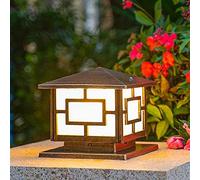 Mengjay Trade Retro Lámpara de Columna,E27 Luz de columna Poste Luz Decorativa para Villa Luz LED para Exteriores para Jardín Paisaje Lámpara Impermeable para Poste De Luz para Porche De Pilar,Bronce
