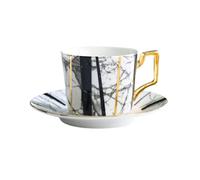 MENGLI-2024 Tazas de café Bone China-tazas y platillos de café europeos, té la tarde británico lujo, juego tazas, regalo boda
