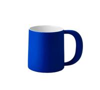 MENGLI-2024 Tazas de café Juego de 1 taza azul ideal, gran capacidad, 16.23 oz, pared interior, café esmaltada blanca for oficina, leche, té, latte