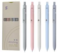 MengRan Juego de bolígrafos de tinta de gel, punta fina de 0.5 mm, tinta de secado rápido, bonitos bolígrafos elegantes para mujeres, regalos para mujeres (5 piezas de tinta morandi-negra)
