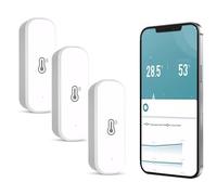 Mengshen 3 Pack Termómetro Higrómetro WiFi Sensores Temperatura Inteligentes Kit Monitor de Humedad Interior con App Multi- Sistema de Alerta de Habitación para Bebé Invernadero Bodega