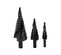 Mengshen Broca Escalonada Step Drill 3 Piezas 4-12mm / 4-20mm / 4-32mm, HSS Espiral Taladro de la Pagoda para Acero al Carbono, Chapa de Hierro, Tableros de Aislamiento, Tableros de PVC, Tablas