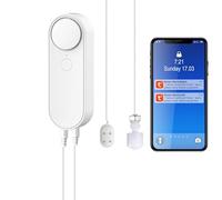 Mengshen Detector WiFi de Fuga de Agua y Nivel de Agua, 2 en 1 Tuya Smart Alarm Alerta App de Volumen Alto con 6.5 pies de línea de detección para peceras y acuarios