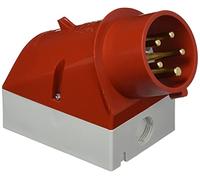 Mennekes 101200041 Clavijas Murales, Tomas de Corriente CEE, 400 V, 50-60 Hz, 16 A, 5 Polos, IP 44, Rojo
