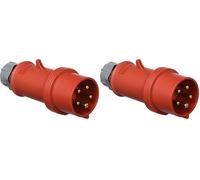 Mennekes 101200151 Clavijas CEE Pro TOP, Tomas de Corriente, 400 V, 50-60 Hz, 16 A, 5 Polos, IP 44, Rojo (Paquete de 2)