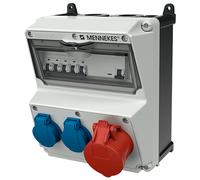Combinación de enchufes Mennekes 920009 AMAXX: 1 x CEE, 2 x Schuko, 1 x diferencial (FI), 1 x LS, 2 x LS