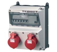 Mennekes 920019 - Conector CEE 7/3 - 5 polos - Con tornillos - Color - Rojo - Blanco - Material: plástico - Grado de protección IP44