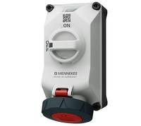 MENNEKES DUOi CEE - Enchufe de pared 32 A 5 pines 400 V IP69 | Toma de corriente conmutable, 6 h, X-Contact, indicador de voltaje LED, con botón de encendido/apagado, se puede desconectar