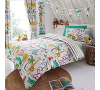 Menor Selva Diversión Juego Funda Edredón Ropa Cama Cuna Niño Multicolor Rayas