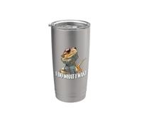Mens Women Do What I Want Tiny Dinosaur Bearded Dragon Lover Vaso térmico de acero inoxidable de doble pared