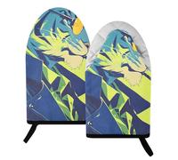 Menta Green Tigers Cool 204.4 °C resistente al calor guante y soporte para ollas resistente al calor, guantes de horno y soportes para ollas barbacoa 24.1 cm x 15.2 cm, 2 unidades