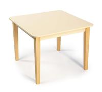 Mentari Toys - Mesa de jardín - Mesa de madera color crema con superficie fácil de limpiar para niños y niñas - Muebles de sala de juegos resistentes con patas de madera de caucho maciza - Promueve la