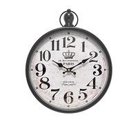 Menterry Reloj de Pared Retro Europeo Diseño Antiguo de Estilo rústico. Relojes de Pared de decoración silenciosa para la Cocina, casa de Campo, Loft, Oficina, (11.8" H x 9.3" W) (Negro)