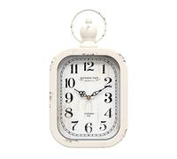 Menterry Reloj de Pared Retro Europeo Ovalado, Diseño Antiguo, Estilo Vintage, Relojes de Pared Silenciosos para Cocina, Dormitorio, Casa de Campo, Oficina (Rectangle White)